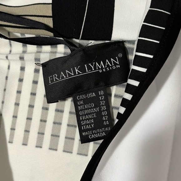 NEW Frank Lyman Design Black White Cardigan Sz 10 Artsy Modest Classic Business - Picture 4 of 6